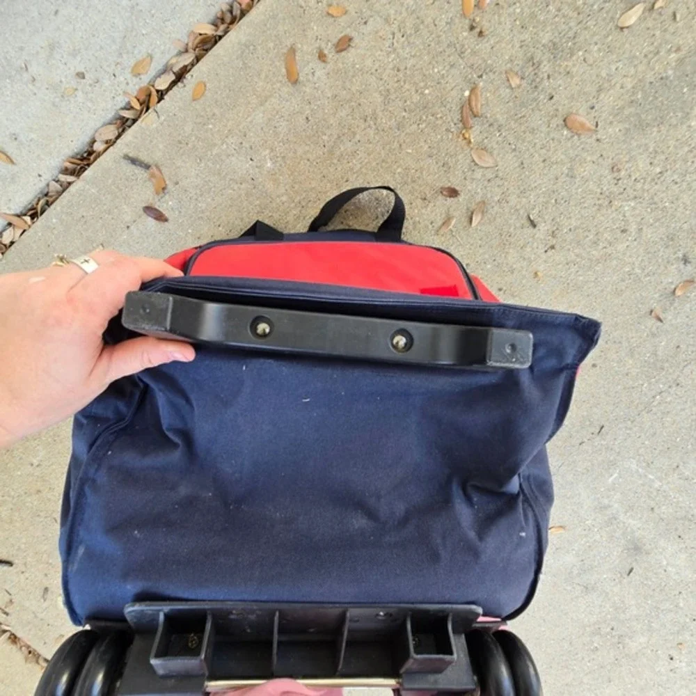 Polar Jacket‎ Rolling cooler Bag Navy Red Ripstop Nylon Wheels Medium  Utility